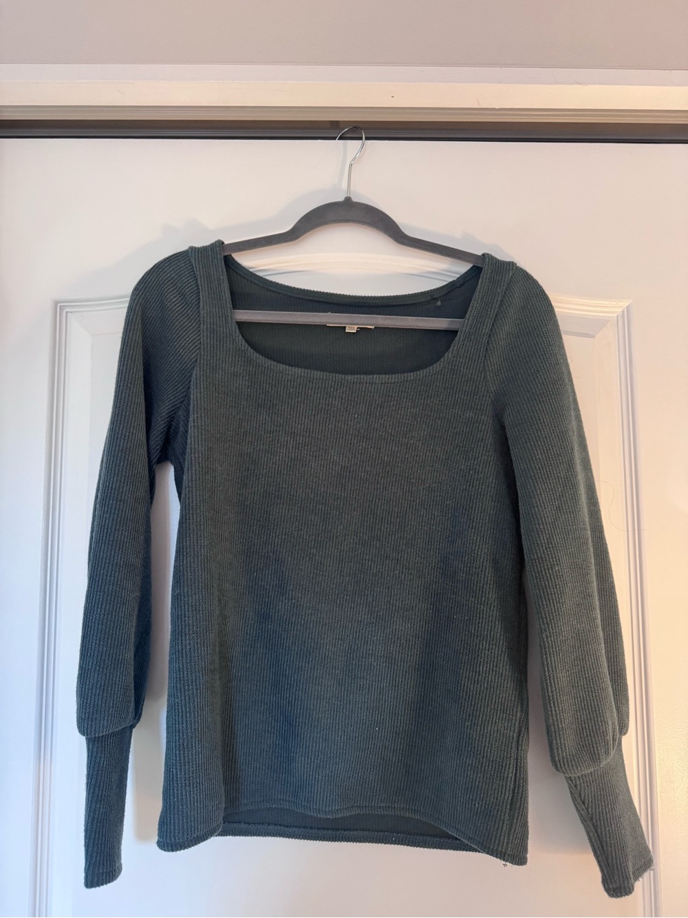 Madewell Women’s Square Neck Ribbed Sweater in Slate